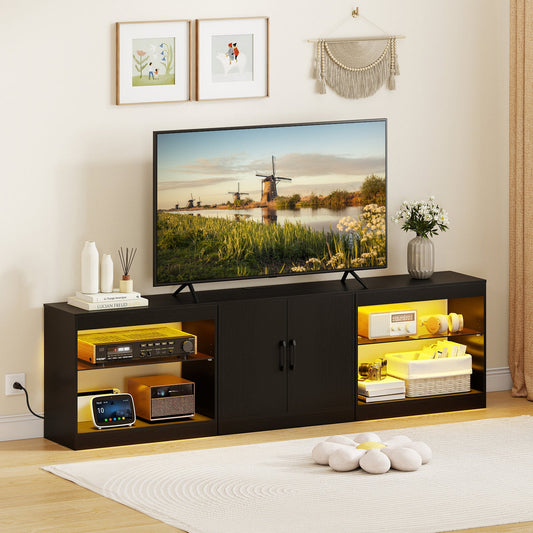 TV Stand for TVs up to 85 Inches LED Entertainment Center with Power Outlets - Tampa Home & Garden Store