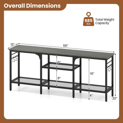 TV Stand for 65-Inch TV With Open 3-Tier Shelves
