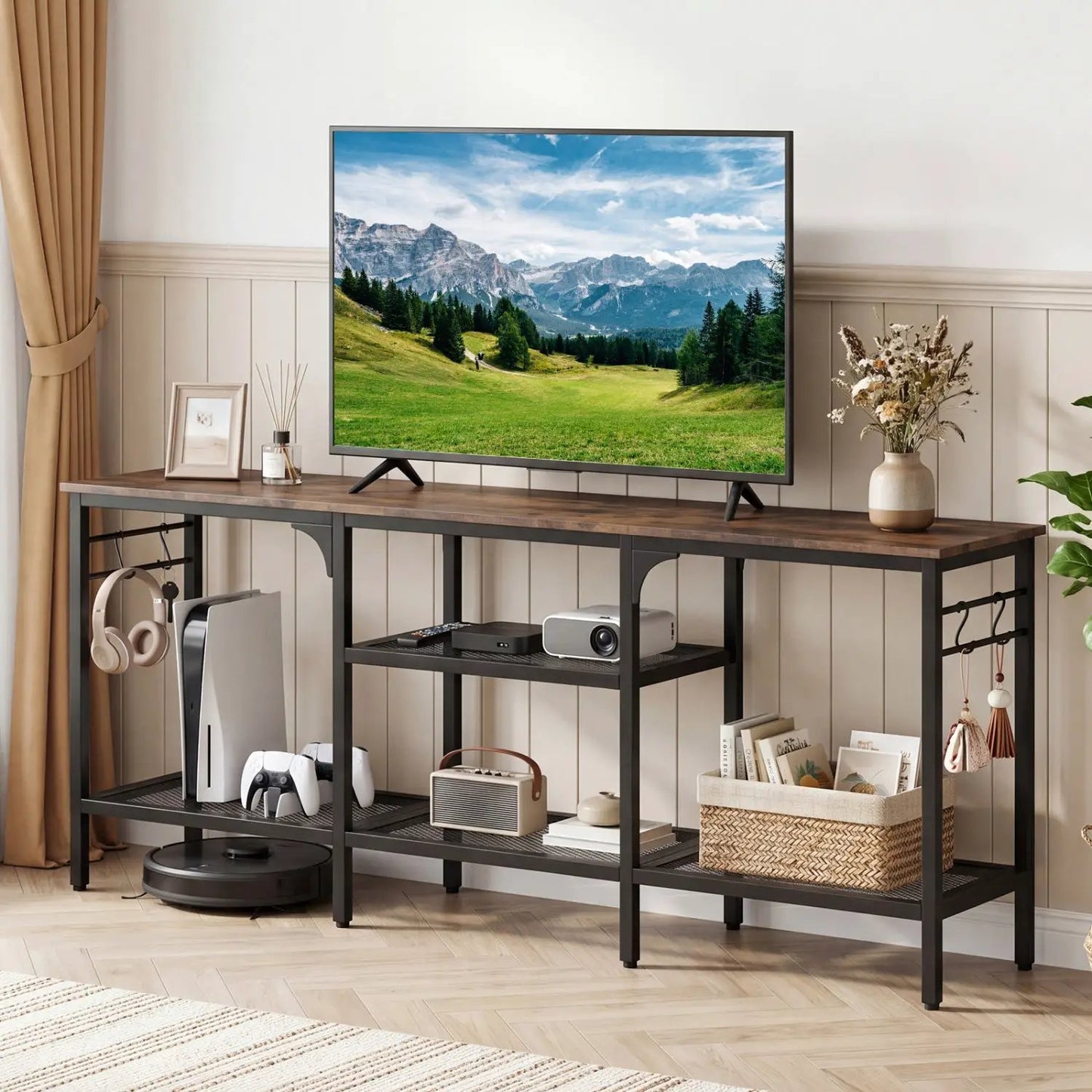 TV Stand for 65-Inch TV With Open 3-Tier Shelves