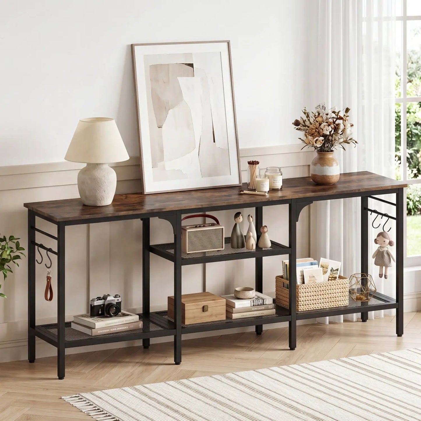 TV Stand for 65-Inch TV With Open 3-Tier Shelves