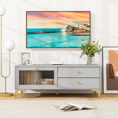 Mueble para TV con compartimento y cajones para TV de 55 pulgadas - Gris