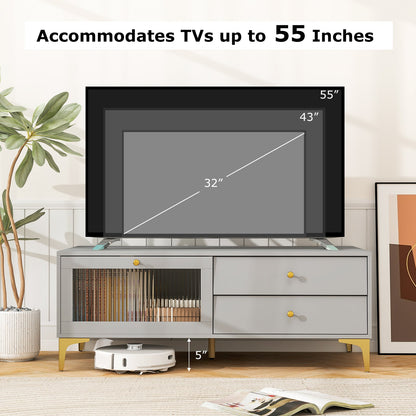 Mueble para TV con compartimento y cajones para TV de 55 pulgadas - Gris