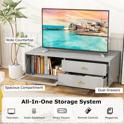 Mueble para TV con compartimento y cajones para TV de 55 pulgadas - Gris