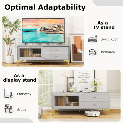 Mueble para TV con compartimento y cajones para TV de 55 pulgadas - Gris