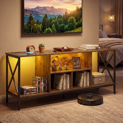 TV Stand with LED Lights for 65 Inch TV and USB