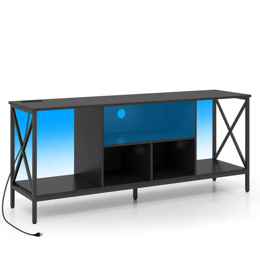 TV Stand with LED Lights for 65 Inch TV and USB