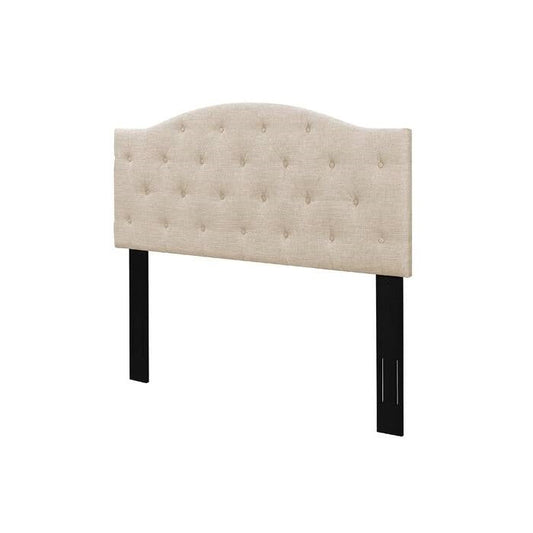 Twin Size Beige Fabric Upholstered Button-Tufted Adjustable Height Headboard - Tampa Home & Garden Store
