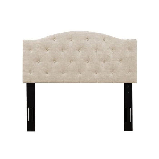 Twin Size Beige Fabric Upholstered Button-Tufted Adjustable Height Headboard - Tampa Home & Garden Store