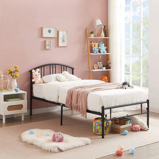 Twin size black metal platform bed frame with arched headboard by HomePacific on Tampa Home & Garden Store