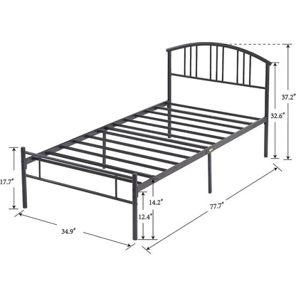 Twin size black metal platform bed frame with arched headboard by HomePacific on Tampa Home & Garden Store