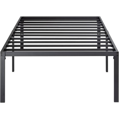 Estructura de cama individual con plataforma metálica alta de 18 pulgadas y espacio de almacenamiento debajo de la cama