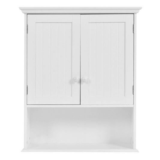 Mueble de baño blanco para montar en la pared con estante de almacenamiento