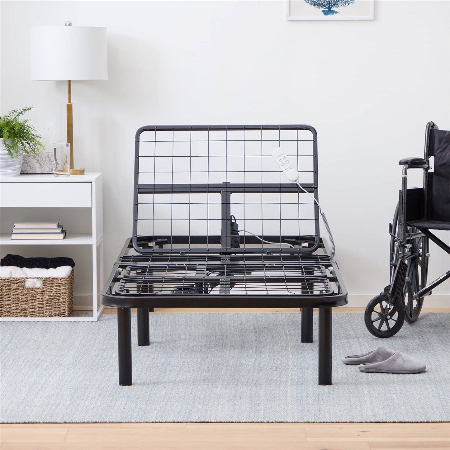 Cama ajustable de acero Twin XL con control remoto