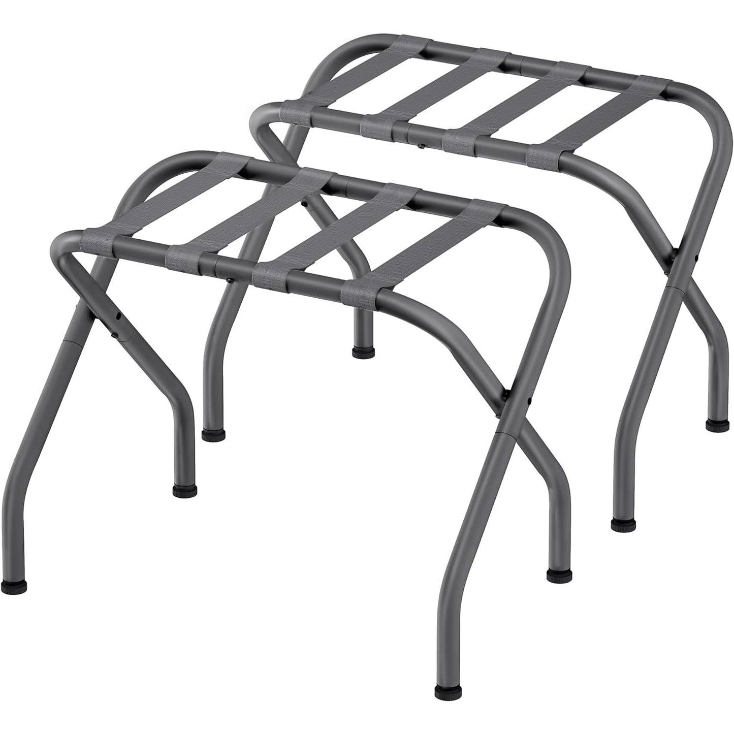 Juego de 2 - Maletero plegable de metal resistente gris