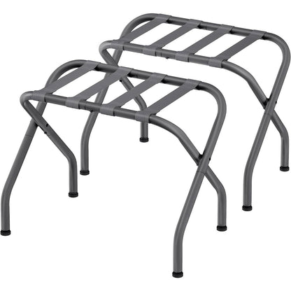 Juego de 2 - Maletero plegable de metal resistente gris