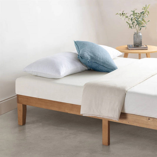 Twin size Solid Wood Platform Bed Frame in Natural Wooden Finish - Tampa Home & Garden Store