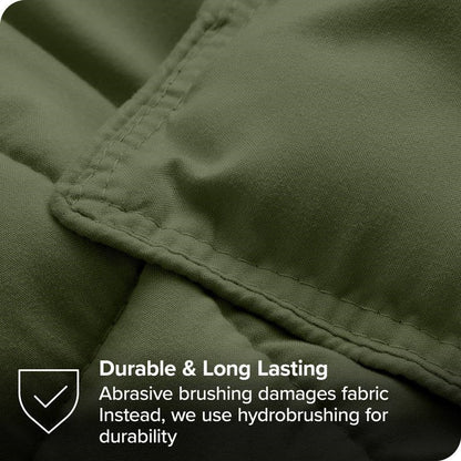 Twin/Twin XL size Super Soft Down Alternative Comforter Set in Olive Green