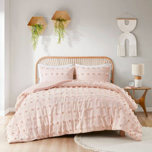 Twin/Twin XL 2-Piece Pink Pompom Hypoallergenic Microfiber Comforter Set - Tampa Home & Garden Store