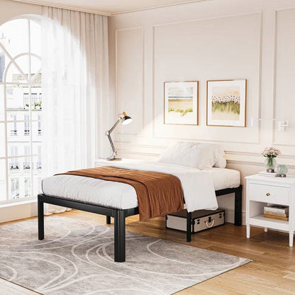 Base de cama metálica de plataforma Twin XL de alta resistencia con patas de borde redondo