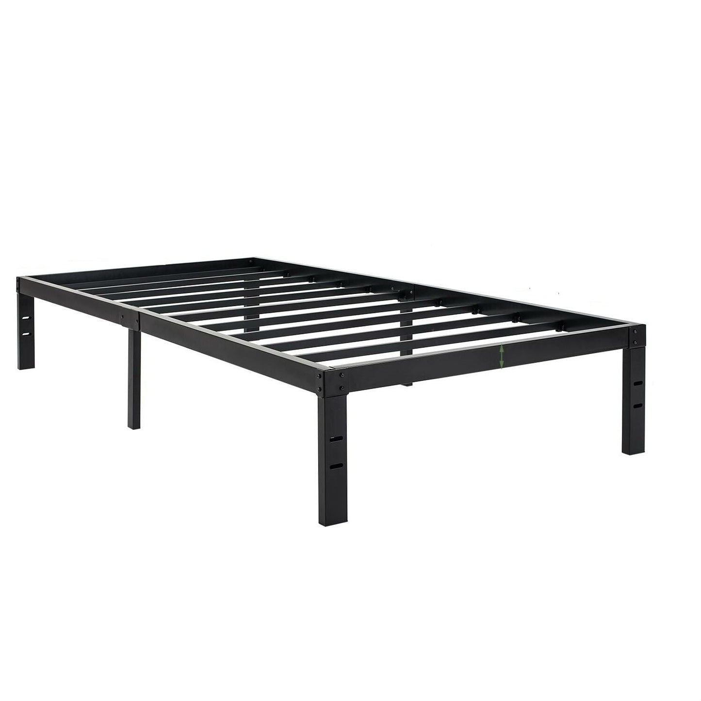 Base de cama Twin XL de metal negro resistente para dormitorio universitario