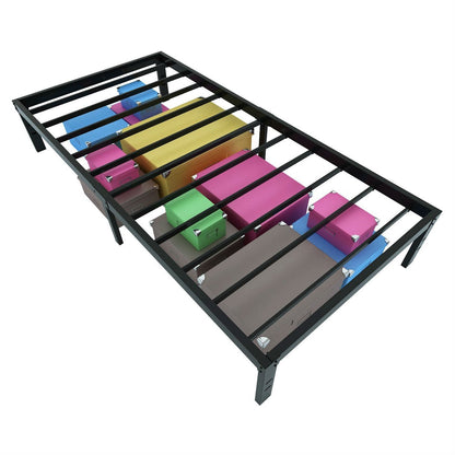 Base de cama Twin XL de metal negro resistente para dormitorio universitario