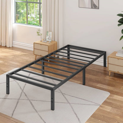 Base de cama metálica resistente Twin XL de 16 pulgadas con capacidad de peso de 3,000 libras