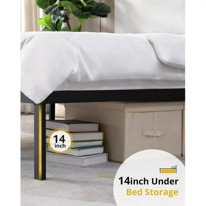 Base de cama metálica resistente Twin XL de 16 pulgadas con capacidad de peso de 3,000 libras