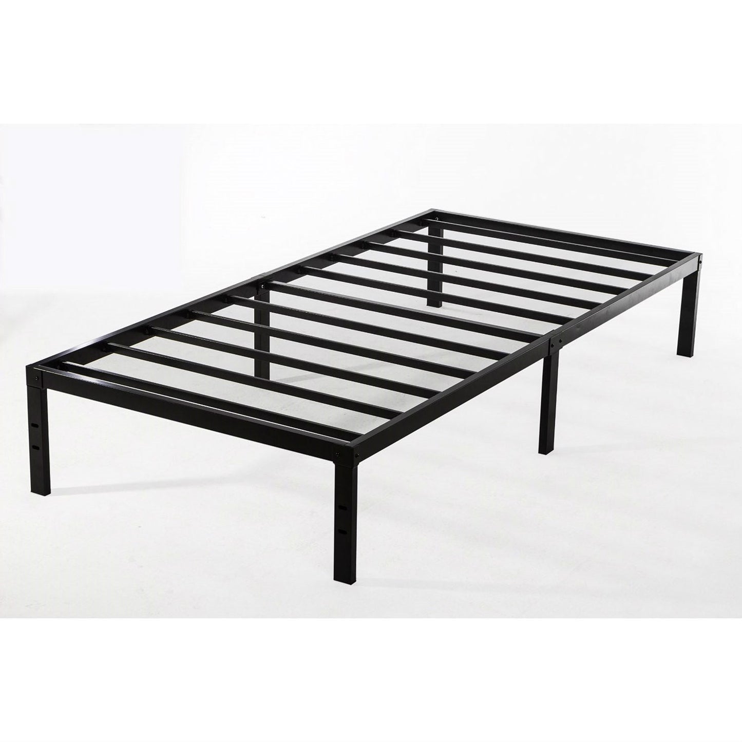 Base de cama con plataforma de metal negro Twin XL para estudio - No necesita somier