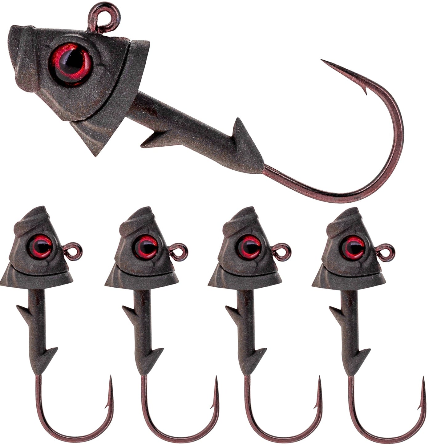Jig Swimbait de tungsteno puro al 97 % con cabeza de pez realista - Paquete de 5 - Nuevo