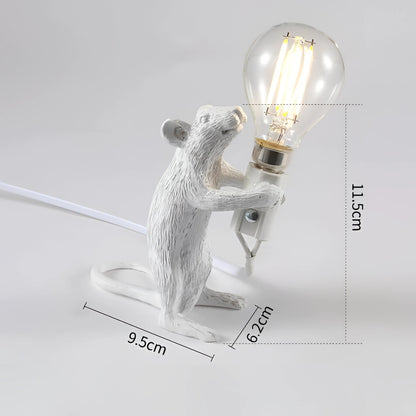 Gold Mouse Table Lamp Animal Shaped Desk Light Quirky Home Decor