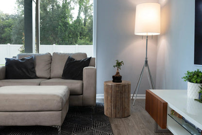Michael Round Garden Stool round natural wood indoor/outdoor pouf on Tampa Home & Garden Store