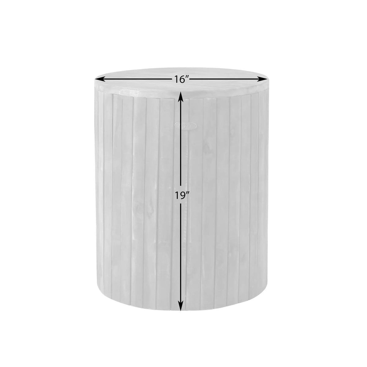 Michael Round Garden Stool pouf, white ribbed round outdoor/indoor, 16" dia x 19" tall on Tampa Home & Garden Store