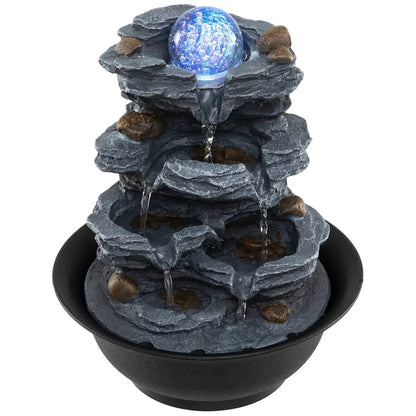 Tabletop Water Fountain With Crystal Ball and LED
