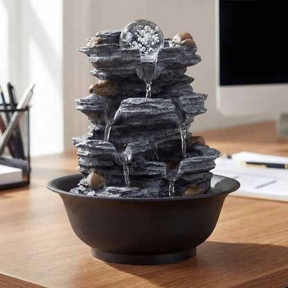 Tabletop Water Fountain With Crystal Ball and LED