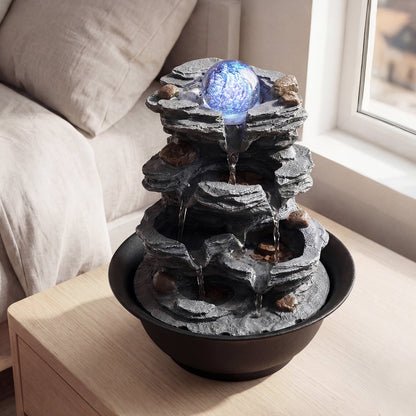 Tabletop Water Fountain With Crystal Ball and LED