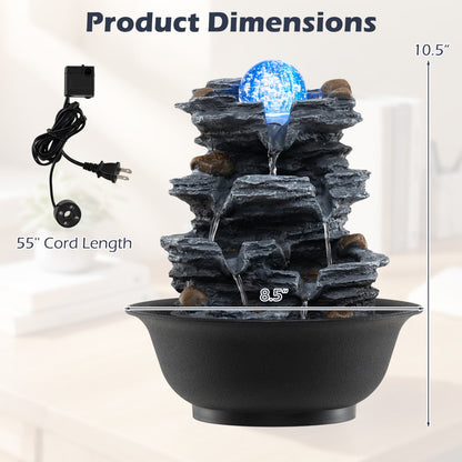Tabletop Water Fountain With Crystal Ball and LED