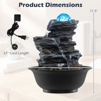 Tabletop Water Fountain With Crystal Ball and LED