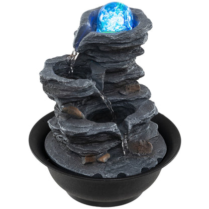Tabletop Water Fountain With Crystal Ball and LED