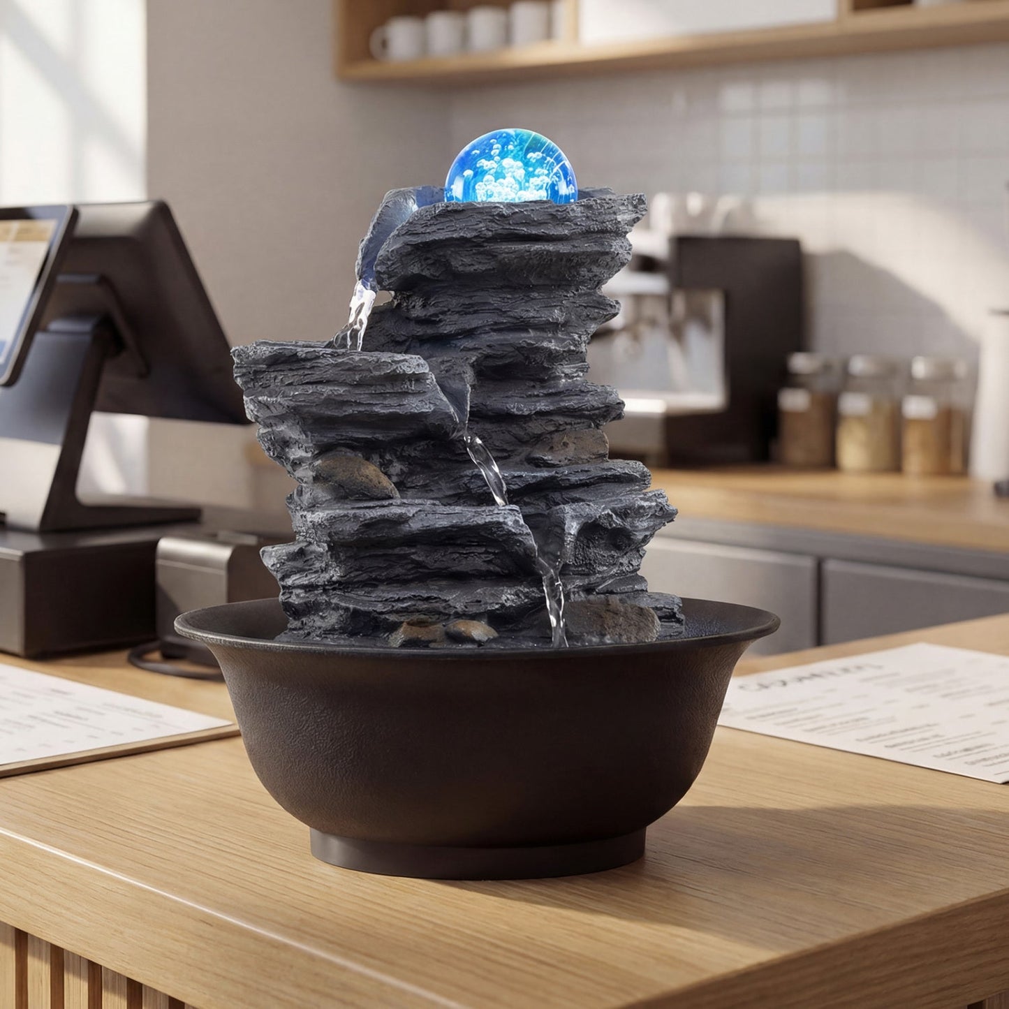 Tabletop Water Fountain With Crystal Ball and LED