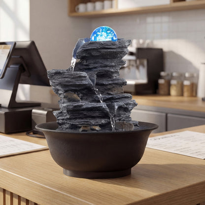 Tabletop Water Fountain With Crystal Ball and LED
