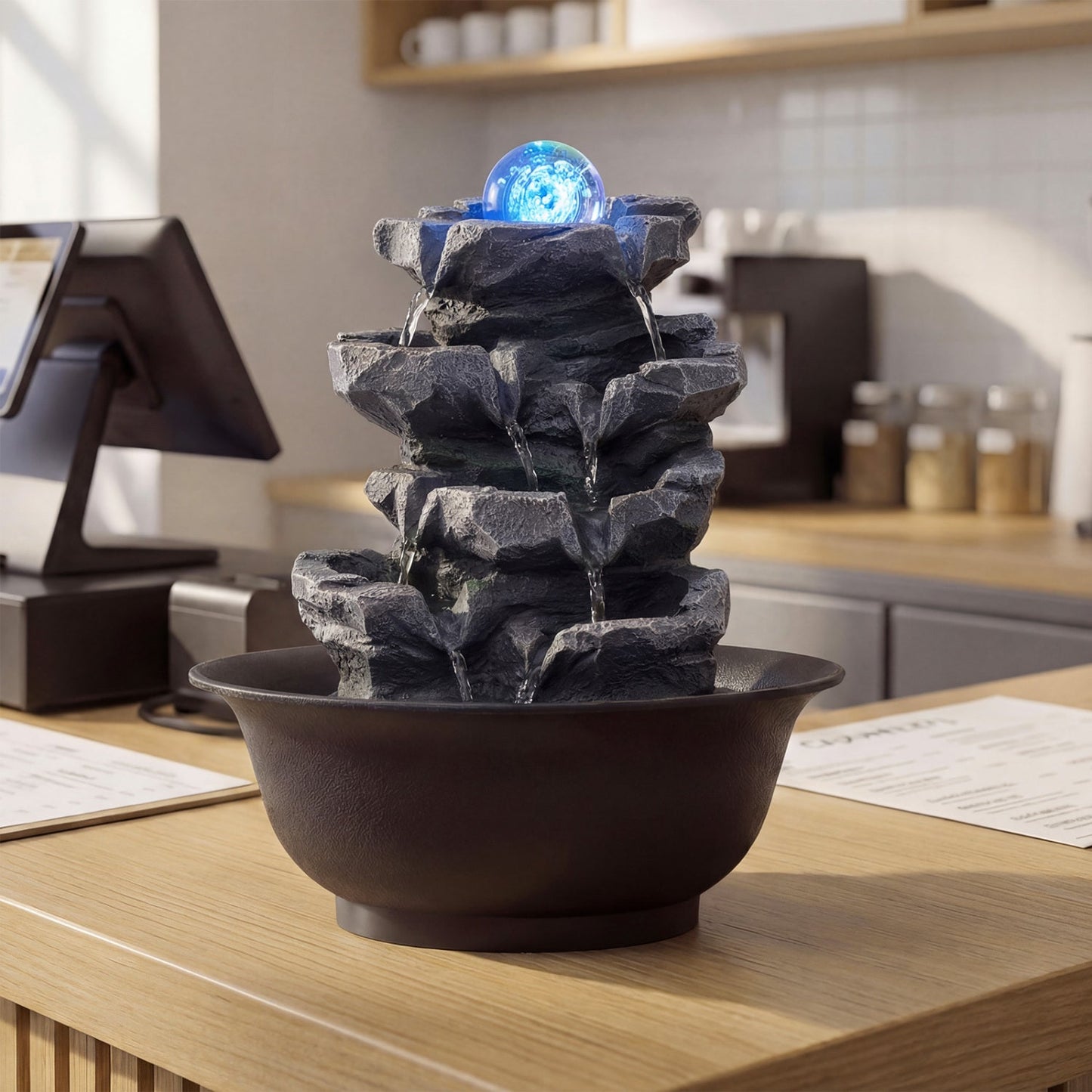 Tabletop Water Fountain With Crystal Ball and LED