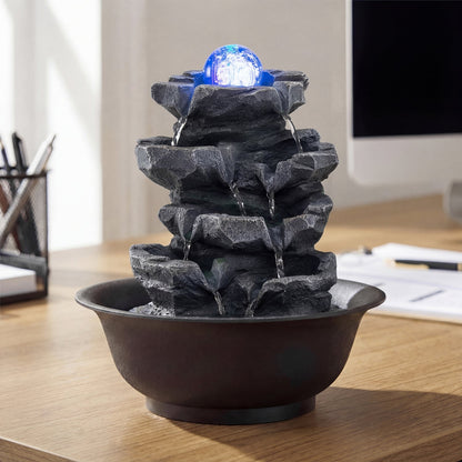 Tabletop Water Fountain With Crystal Ball and LED