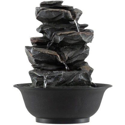 Tabletop Water Fountain with LED Light Indoor