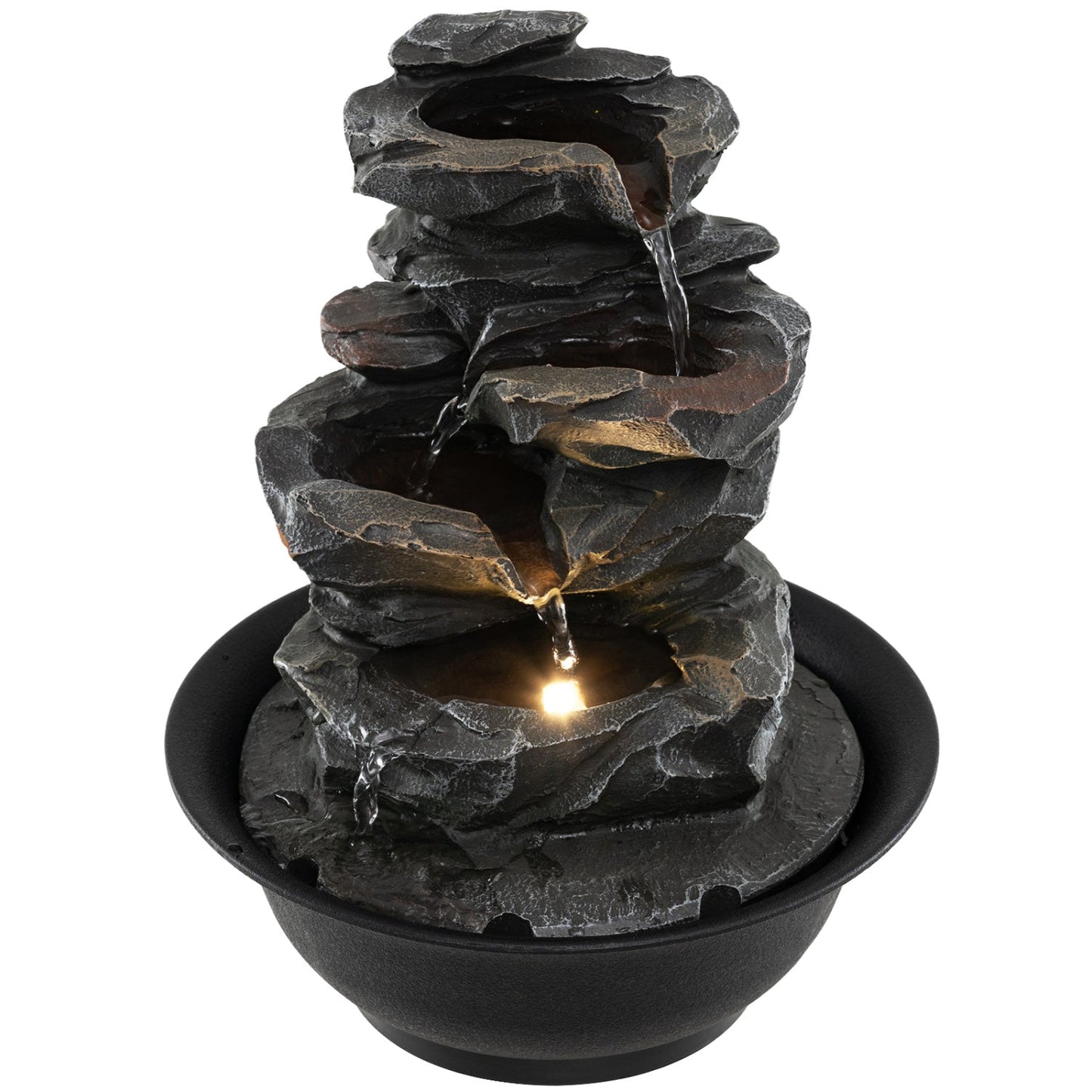 Tabletop Water Fountain with LED Light Indoor