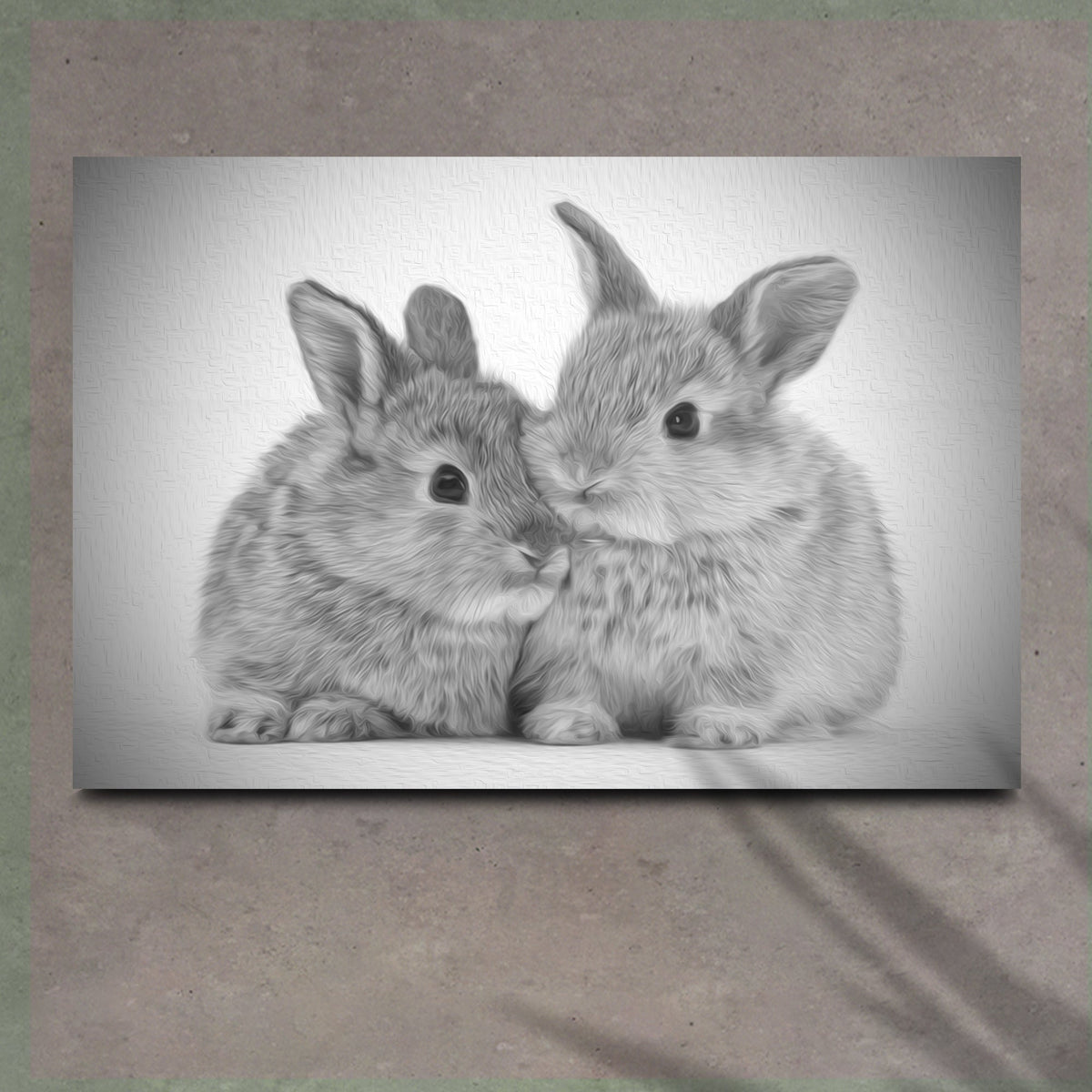 Gray Rabbits Sketch Canvas Wall Art by Tailored Canvases Crafting Canvas on Tampa Home & Garden Store