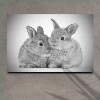 Gray Rabbits Sketch Canvas Wall Art by Tailored Canvases Crafting Canvas on Tampa Home & Garden Store
