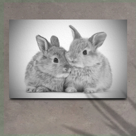 Gray Rabbits Sketch Canvas Wall Art by Tailored Canvases Crafting Canvas on Tampa Home & Garden Store