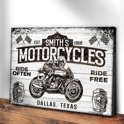 Canvas sign Motorcycle Ride Often Ride Free design Tailored Canvases on Tampa Home & Garden Store