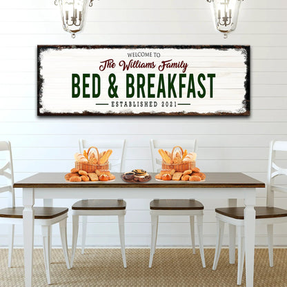 Tailored Canvases canvas sign Welcome to The Williams Family BED & BREAKFAST with border on Tampa Home & Garden Store
