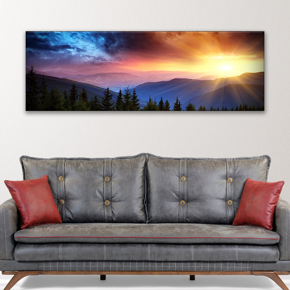 Purple And Sunrise Canvas Wall Art by Tailored Canvases, a sunrise mountain canvas on Tampa Home & Garden Store